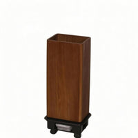 Rolling Umbrella Stand Water-Collection Tray Wood-Grain Umbrella Stand