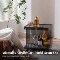 2-Tier Rolling Cart With casters dual-level Utility Trolley Mobile Design
