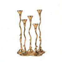 Candlestick Holder with Four Cups Tall Sculptural Candlestick Holder for Mantel