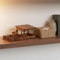 Southeast Asian Stilt House Model Handmade Gift 1/72 Scale Wooden House Model