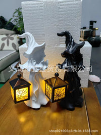 Halloween Witch Ghost Ornament with LED Light for Home Decor