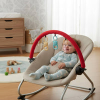 Infant Bouncer Toy Arch Wooden Beads Infant Seat Activity Bar Googly Eyes for Infants