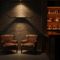 Bull Antler Wall Hanging Resin Craft Long Antler Skull Wall Hanging 3D for Hotel