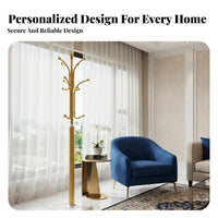 Standing Coat Rack Marble Base Standing Coat Hanger Multi-Hook Metal Garment Stand for Homeowners, Professionals, Living Room, Bedroom, Entryway
