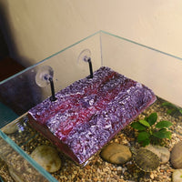 Large Square Turtle Basking Perch, Floating Climbing Ramp for Aquatic Reptiles, Realistic Suction Cup Aquarium Accessory