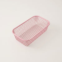 Office Desk Storage Basket with Metal Frame for Stationery and Documents, Carbon Steel Wire Desktop Bin for Students and Home Use