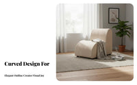 Caterpillar-Shaped Lounge Chair Soft Fabric Upholstery Upholstered Lounge Chair Ergonomic Shape No Assembly Required for Bedroom