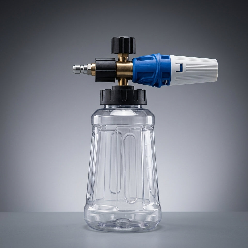 Car Cleaning Foam Sprayer for Professional Car Detailing, High Pressure Foam Lance with 1/4 Quick Connect, Clear Bottle, Adjustable Washing