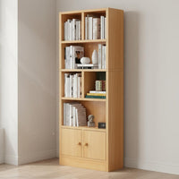 Wooden Bookcase with Cabinets Dust-Resistant Design Floor Standing Bookshelf Multifunctional Standing Bookshelf for Book Lovers, Students, Living Room