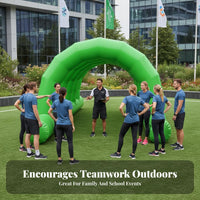 4 Pieces Long-Lasting PVC Inflatable Obstacle Course Set Portable Team Building Inflatable Course Easy Setup Reusable for Adults, Kids, Sports Day, Company Picnics