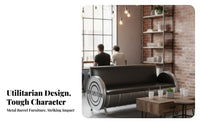 factory-inspired design Booth, Table, and Chairs Combo Retro Design Banquette Seating Group Commercial Grade Dining Furniture Space-Saving for Restaurant Owners, Apartment Dwellers, Homeowners, Cafe, Bar, Small Spaces, Kitchen