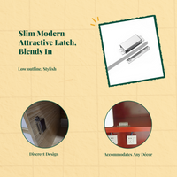 Attractive door latch, strong stainless steel cabinet latch, childproof lock, easy installation, dependable closing