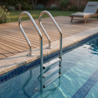 Stainless Steel Pool Ladder Wall-Mounted No-Embed Pool Ladder Resistant Entry and Exit System for Homeowners, Swimming Pools