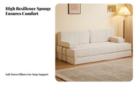 Foldable transformable Block Couch two-wayUse interchangeable Sofa Space-Saving Living Room Furniture Cream aesthetic for Apartment Dwellers, Families, Students, Home Office
