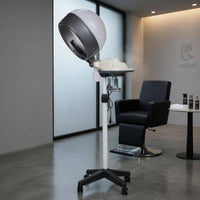 Height Adjustable Hooded Hair Steamer Wheeled Base Standing Hair Steamer Timer Switch Beauty Equipment Transparent Water Cup