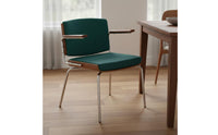 Retro Dining Chair Armrests Home Seating Fully Assembled for Restaurant