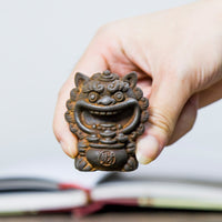 树脂聚宝盆笑狮桌面摆件家居办公室装饰品摆件高级感小众工艺品