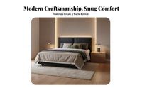 Soft Upholstery Floor-Standing Headboard Minimalist Design Bed Backrest scuffResistant Upholstered Panel Smart Features for Homeowners, partners, Adults, Apartment, Hotel
