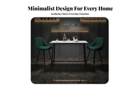 High-Top Table with Stools Light Luxury Design Bar Furniture Faux Marble surface Integrated Footrests for Homeowners, Students