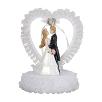 Couple Figurine with Heart Frame Decorative Tabletop Ornament Whimsical