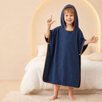 Children's Bath Poncho Pullover Snap-Button Bath Poncho High Absorbency