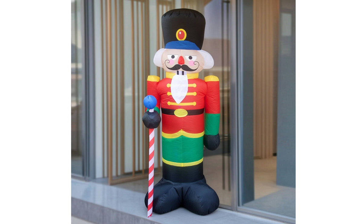 Tall Christmas Inflatable Nutcracker Soldier Freestanding Inflatable Nutcracker Soldier Giant Holiday Display Oversized for Yard