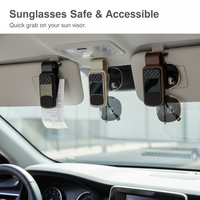 Car Visor Sunglasses Holder Clip with Ticket Card Organizer