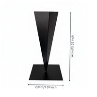 Black Iron Vase Modern Design Triangle Vase Stable Base