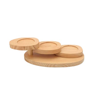Wooden Tiered Riser Display Stand Stable Stepped Display Stage Tableware for Hosts, Buffet