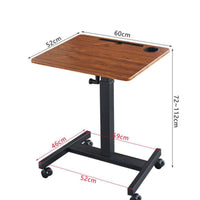 Adjustable Height Desk Wheeled Base Adjustable Standing Desk Space Saving Office Furniture for Bedside, Home