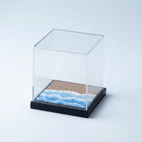 Transparent Miniature Display Base with Acrylic Cover Dustproof Diorama Display Case with Dust Cover Square Showcase Compact for Collectors, Hobbyists, Desk, Shelf, Office