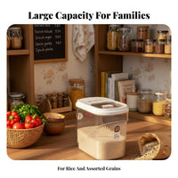 Moisture-Proof Rice Storage Container Safe Rice Dispenser Space-Saving Design for Countertop, Kitchen Cabinet