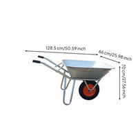 Duty Garden Cart with Tyres, Steel Frame Hand Cart for Construction, Large Capacity Outdoor Trolley for Waste Removal and Garden Projects