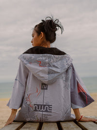 NuJune 冲浪毛巾衣加绒双面可穿斗篷速干吸水保暖锁温游泳浴巾衣
