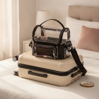 Easy to Clean Makeup Bag with Adjustable Dividers Multi-Compartment Makeup Bag with Shoulder Strap Sturdy Cosmetic Organizer Case Smooth Zipper for Vanity