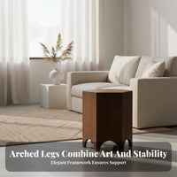 Hexagonal base Table Wabi-Sabi Design Nightstand Minimalist Aesthetic