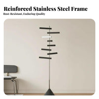 Piano Key Coat Tree Rotatable Hooks Freestanding Garment Holder Minimalist