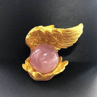 水晶球底座托首饰饰品收纳盒天使贝壳羽毛创意工艺品树脂摆件