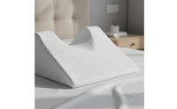 Ergonomic Design Contoured Memory Foam Pillow Reduces Pressure Back Sleeper Pillow Breathable Textile Support Cushion Portable for Surgery Patients