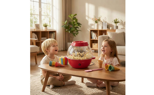 Countertop Popcorn Maker with Clear Dome Compact Electric Popcorn Machine Portable Appliance Space-Saving for Families, Home, Kitchen