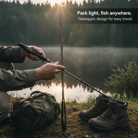 Bamboo-Patterned High-Carbon Telescopic Fishing Rod for Freshwater Angling