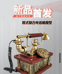 欧式复古怀旧老式铁艺听筒加油机电话机模型摄影道具装饰创意摆件