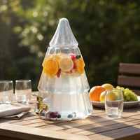 Christmas Tree Drink Dispenser Wide Mouth Lid Cold Water Jug with Tap Party Drink Container Easy to Clean for Home Bar