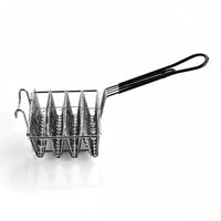 Fryer Basket Detachable Handle Molding Basket Separate Compartments Tortilla Frying Rack for Restaurant Owners, Chefs, Snack Bar