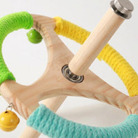 Steering Wheel Perch Toy with Rotating Elements, Multi-Level Bird Perch Stand for Beak Grinding and Engagement, Small Medium Bird