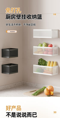 Wall-Mounted Storage Basket for Ginger, Garlic, and Onions