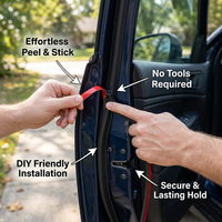 Car Door Seal Strip Rubber Sealing Strip for Most SUVs Sedans, Soundproof Noise  #variant:5 meters