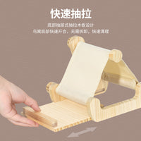 Solid Wood Parrot Bird Nest Resting Hammock Multifunctional Wooden Bird House for Cage Decoration