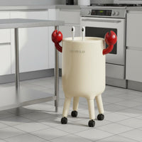 Wheeled Garbage Can with Lid 360° Rotating Wheels Tall Trash Can with Legs