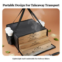 Meal Transport Bag Thickened Insulated Pizza Storage Bag Portable Insulated Food Delivery Pouch for Restaurants, Caterers